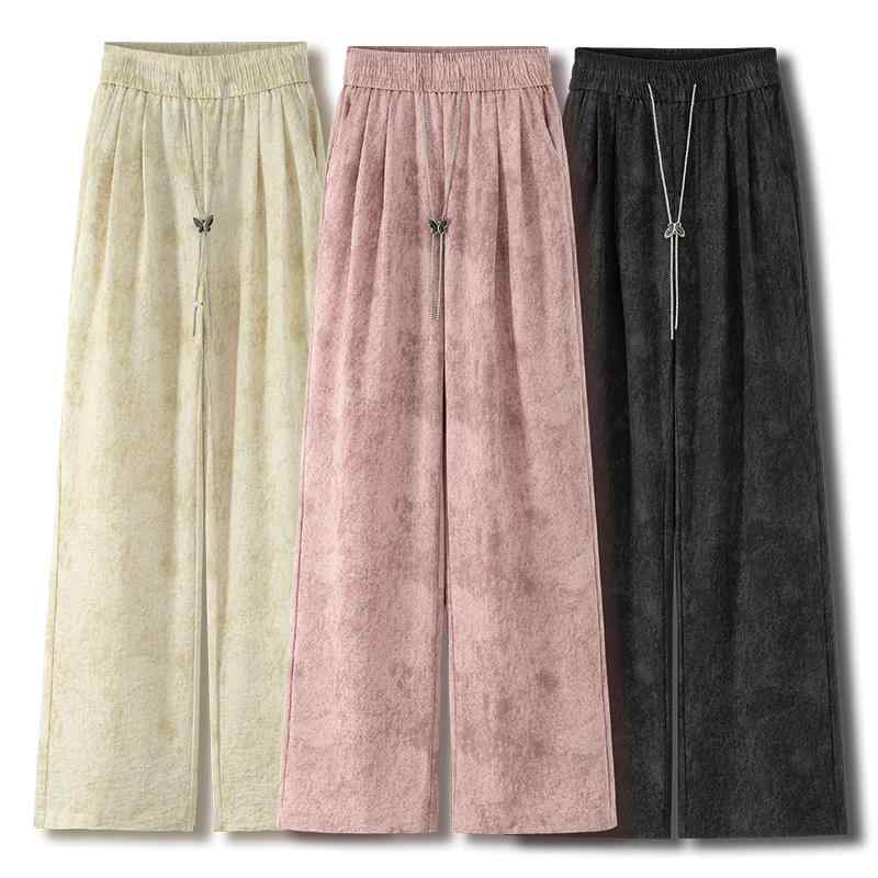 レディース ファッション おしゃれ タイダイ柄 ストレート パンツ 夏 ストレッチ ハイウエスト 大きいサイズ コットンリネン 婦人服 ワイドレッグ パンツ