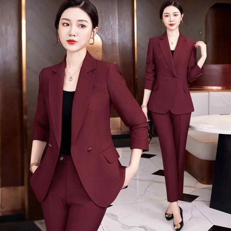 レディース スーツ ビジネス カジュアル フォーマル きれいめ 二次会 参観日 大人 婦人服 スーツ ジャケット パンツ スーツ スタイリッシュ 春秋 7,682円