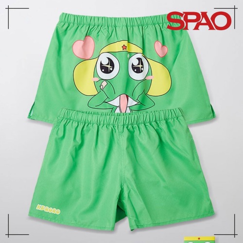 SPAO 公式 ハーフパンツ パジャマ ケロロ軍曹 韓国人気キャラクター GREEN