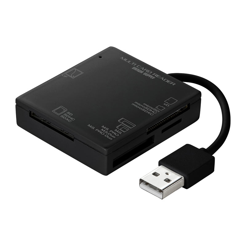 （まとめ買い）USB2.0 カードリーダー ADR-ML15BKN [x3]