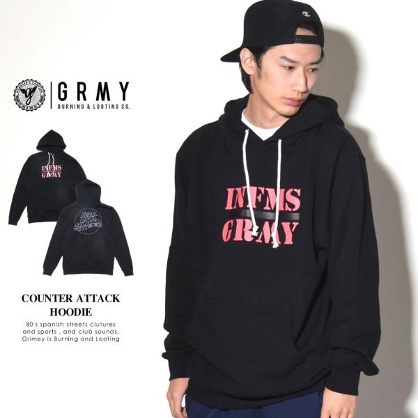 グライミー GRIMEY プルオーバーパーカー メンズ 長袖 スウェット 裏起毛 GRMY COUNTERATTACK HOODIE GCH289