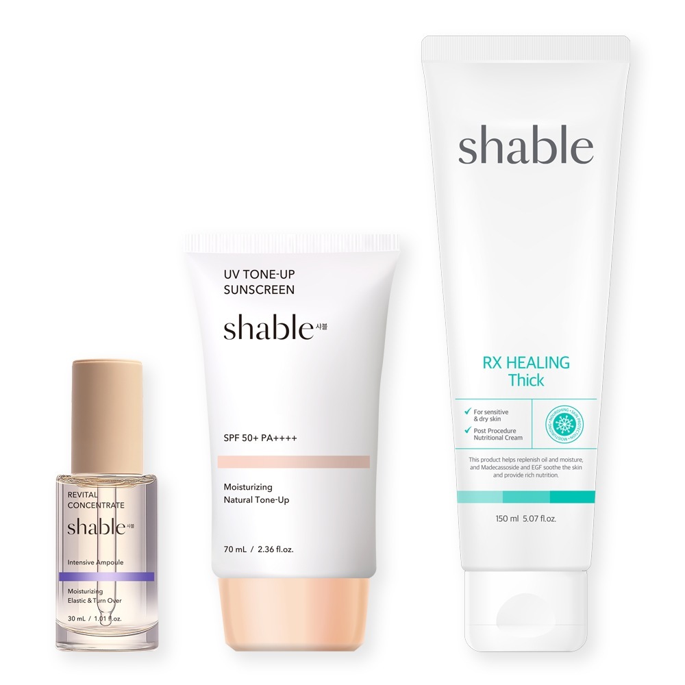 [SHABLE][極乾燥肌3種セット] シャベル3stepリバイタルアンプル+ヒーリングシーク再生クリーム+ナチュラルトーンアップ