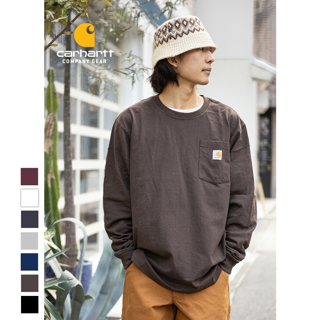 CARHARTT カーハート ロンT 長袖 胸ロゴ ヘビーウエイト ロングスリーブ トップス LOOSE FIT HEAVYWEIGHT LONG-SLEEVE POCKET T-SHIRT