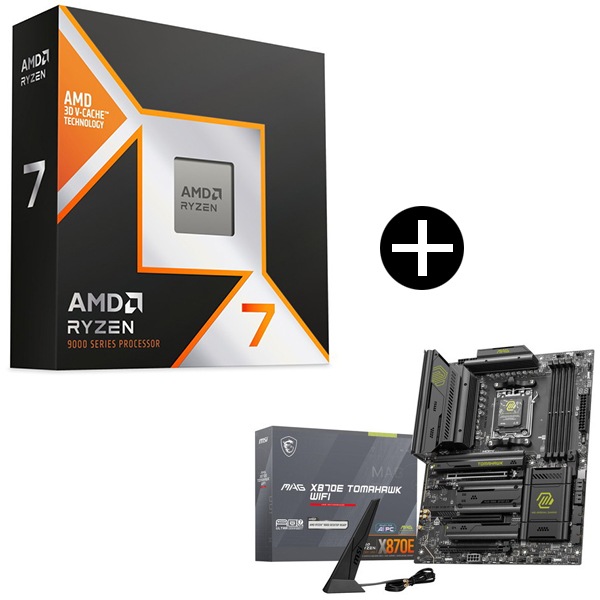 Ryzen 7 9850X3D W/O Cooler WOF 100-100001973WOF CPU + MSI MAG X870E TOMAHAWK WIFI マザーボード セット