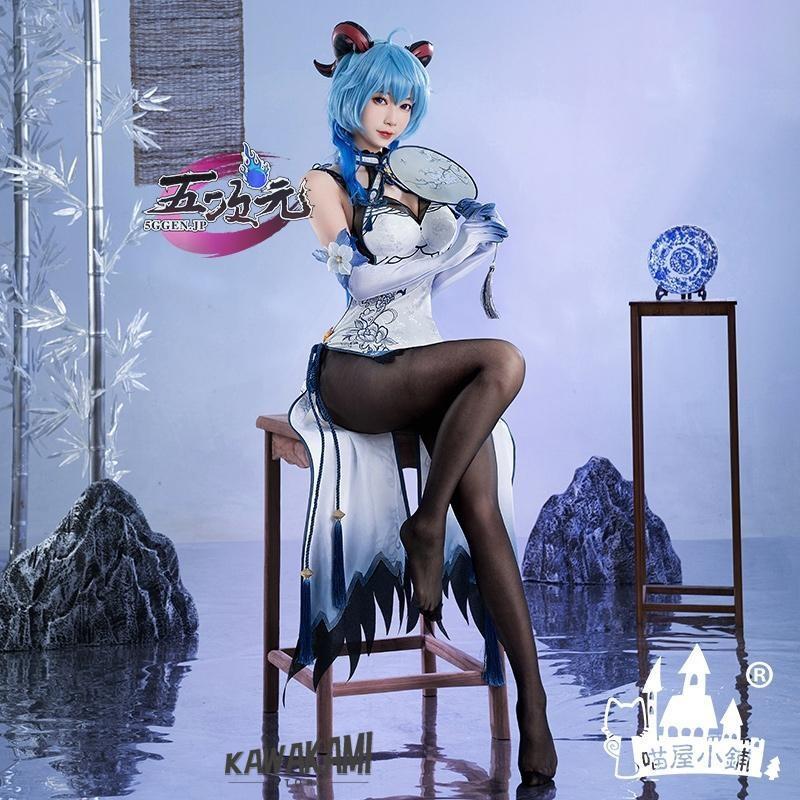 Catwushop　原神　コスプレ　甘雨　かんう　チャイナドレス　同人服　衣装セット　ウィッグ　追加可