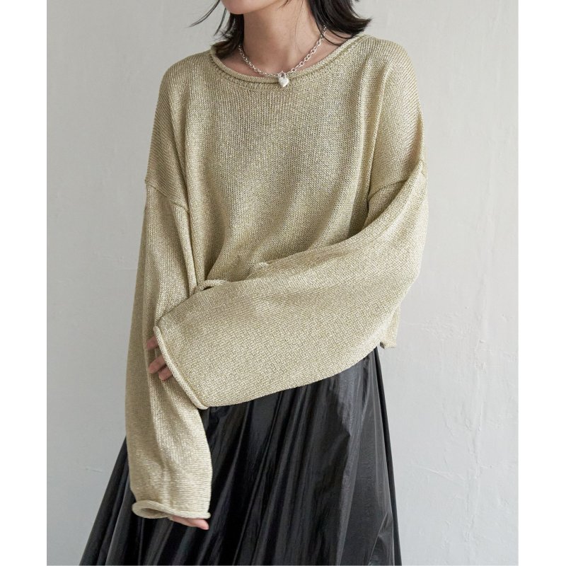 ラメリリーヤーンショートトップス