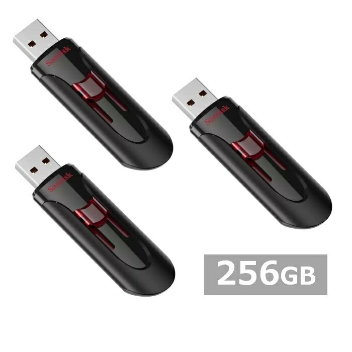 【3セット】 サンディスク USBメモリ SDCZ600-256G-G35 Cruzer Glide 3.0 USB Flash Drive 256GB Sandisk USB3.0 USBメ