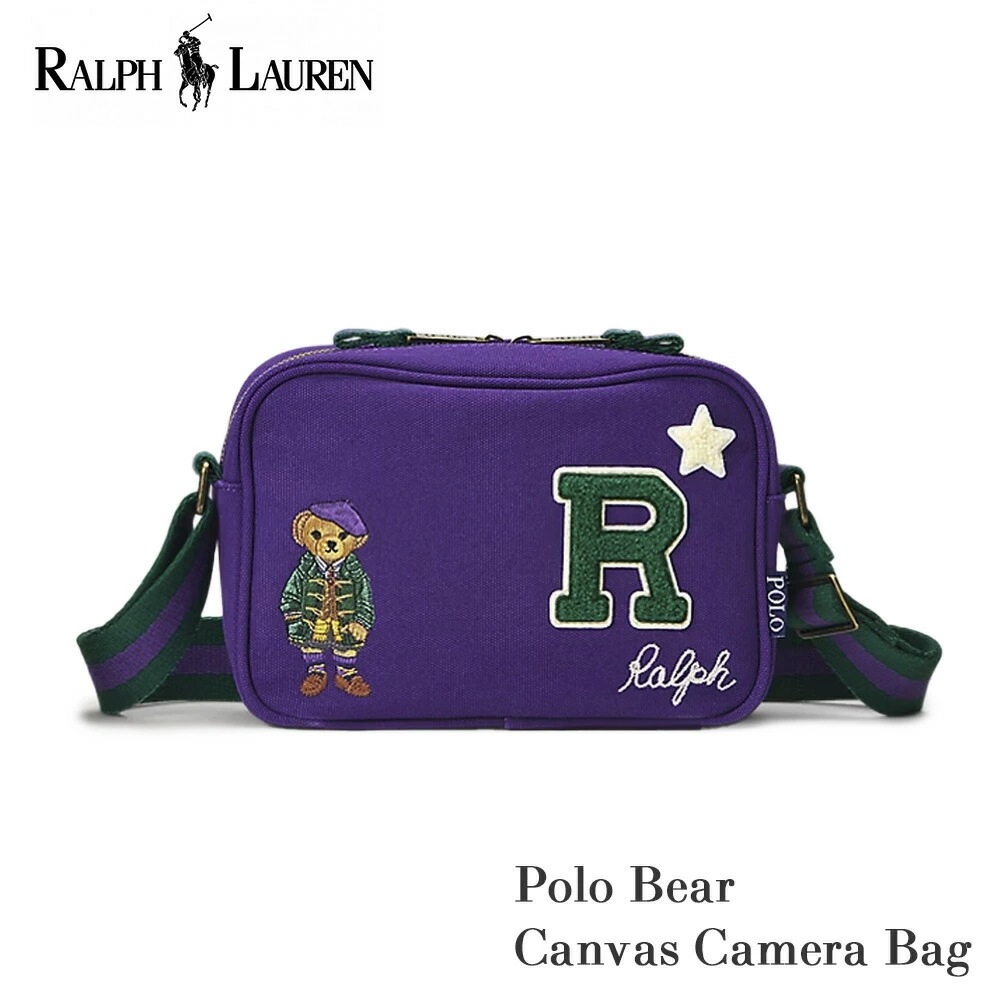 ポロベア ショルダー バッグ 9AR107 カメラバッグ ショルダーバッグ 肩掛け 斜め掛け かばん ラルフ ユニセックス レディース パープル お出かけ 旅行 プレゼント ギフト