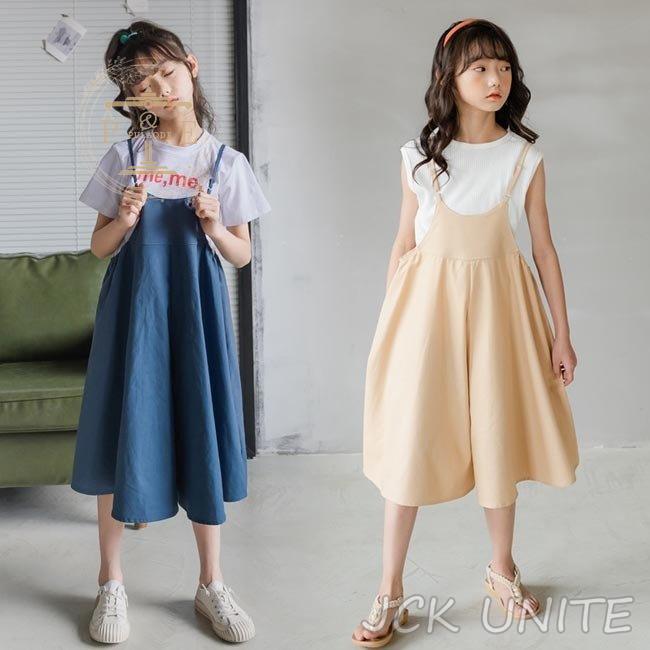 子供 オーバーオール 夏 女の子 サロペット 女児 サロペットパンツ 薄手 ゆったり キュロット ジュニア ワイドパンツ おしゃれ キッズ ボトムス