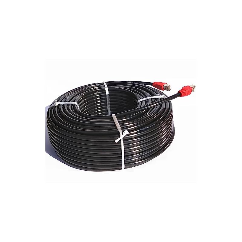 60m CAT6 屋外高耐久 LANケーブル 耐候性 ２重被覆 屋外用 ランケーブル PoE対応 紫外線 防水 屋外LAN配線 屋外仕様 アウトドア 耐磨 ケーブルクリップ付属 腐食防止 十字セパレー