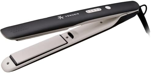 VENUSiS ヴィナシス マイナスイオン ストレートヘアアイロン VAS-8200E （ホワイト）潤いを守るモイスティック×イオン5温度対応・軽量326g・海外可