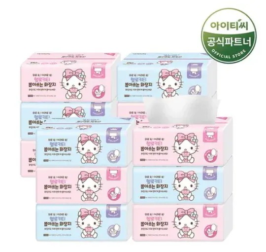 ハローキティ ピンクリボン 引き抜く トイレットペーパー 100枚 x 12個