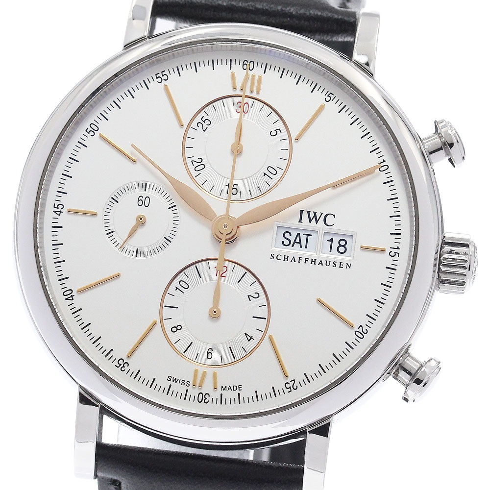 IWC SCHAFFHAUSEN IW391031 ポートフィノ デイデイト クロノグラフ 自動巻き メンズ 良品 保証書付き_955744【中古】