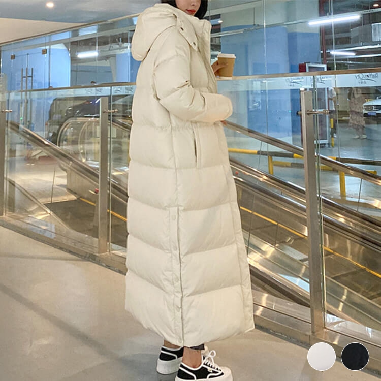 ダウンコート レディース 韓国 ロングコート ダウン ベンチコート コート アウター フード付き ロング あったか スポーツ 厚手 おしゃれ