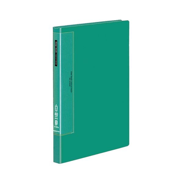（まとめ）コクヨ クリヤーブック（ウェーブカットポケット・固定式） A4タテ 40ポケット 背幅27mm 緑 ラ-T570G 1冊 (×3セット)