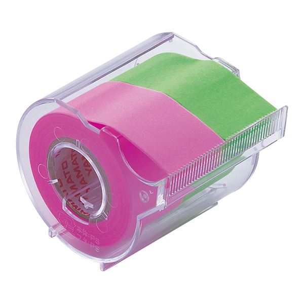 (まとめ) ヤマト メモック ロールテープ カッター付 25mm幅 ローズ＆ライム NORK-25CH-6B 1個 (×30セット)