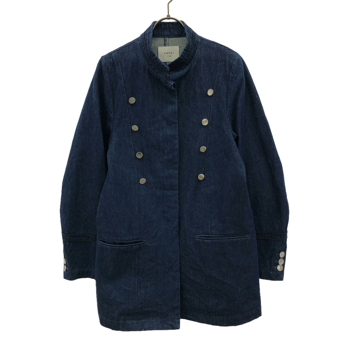 未使用 スタンドカラー デニムジャケット F タグ付き レディース 古着