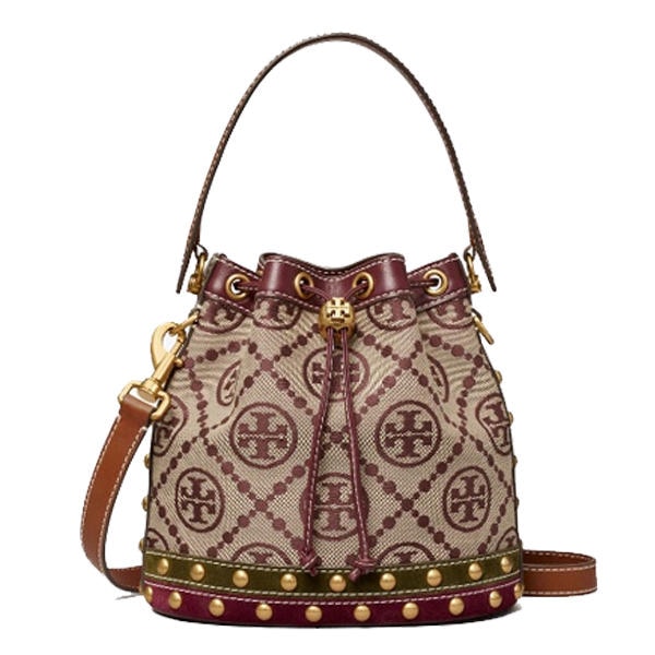 T Monogram Jacquard Stud Bucket Bag 138906
