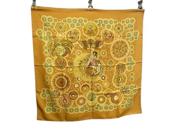 スカーフ カレ90 シルク100% - LE ROY SOLEIL 太陽王 マルチカラー 大判 ストール マフラー ブランド 高級 アクセサリー 大人可愛い プレゼント【本物保証】