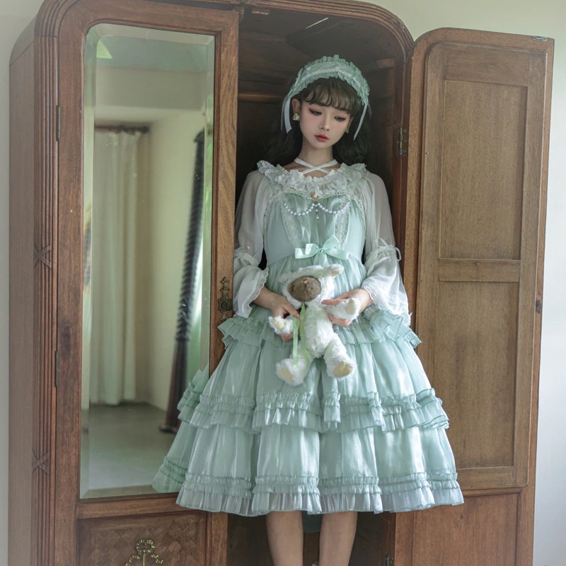 ロリータスカートJSK三段式ケーキスカートロリータドレスワンピース 5,593円