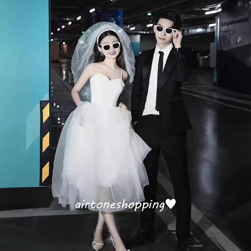 二次会ドレス ウェディングドレス キャミドレス 白 サテン チュール 可愛い 結婚式ドレス 二次会 ロングドレス ホワイト ノースリーブ ウェディング ドレス Aライン 海外挙式 撮影 XS S M