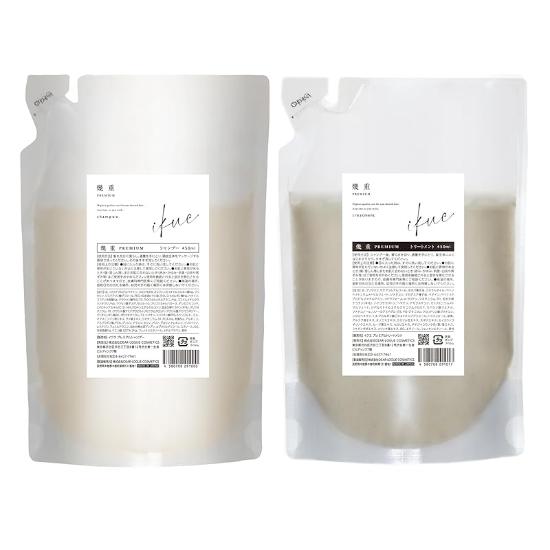 幾重 プレミアム シャンプー&トリートメント 450ml 詰め替え セット シトラス＆ハーブ サロン帰りの手触りをずっと ノンシリコン ダメージ補修 保湿 ボタニカルの香り 日本製