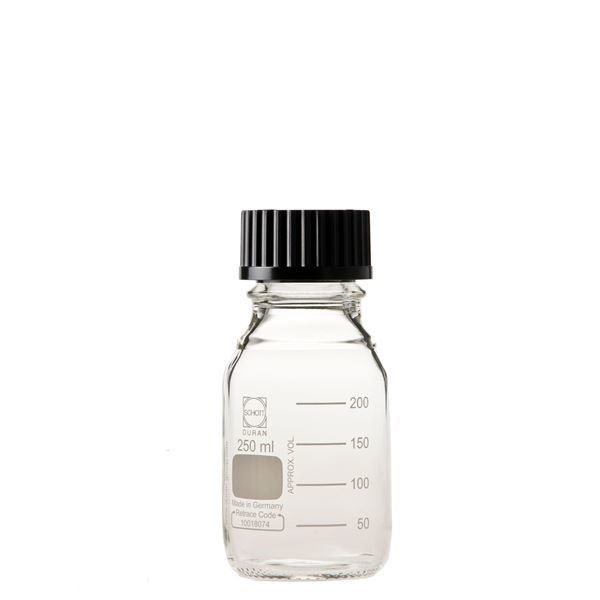 [柴田科学]ねじ口びん（メジュームびん） 黒キャップ付 250mL[10個] 20,546円