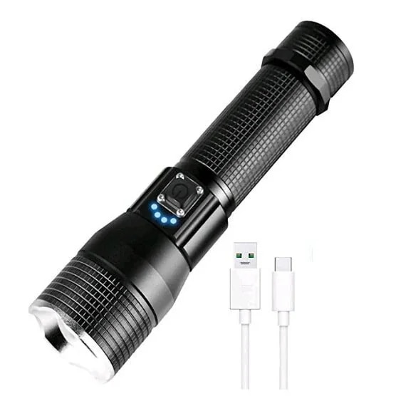 【1つ買うと1つ無料】 LED フラッシュライト 懐中電灯 小型 USB充電式 IPX-67防水 超高輝度 強力 ズーム式
