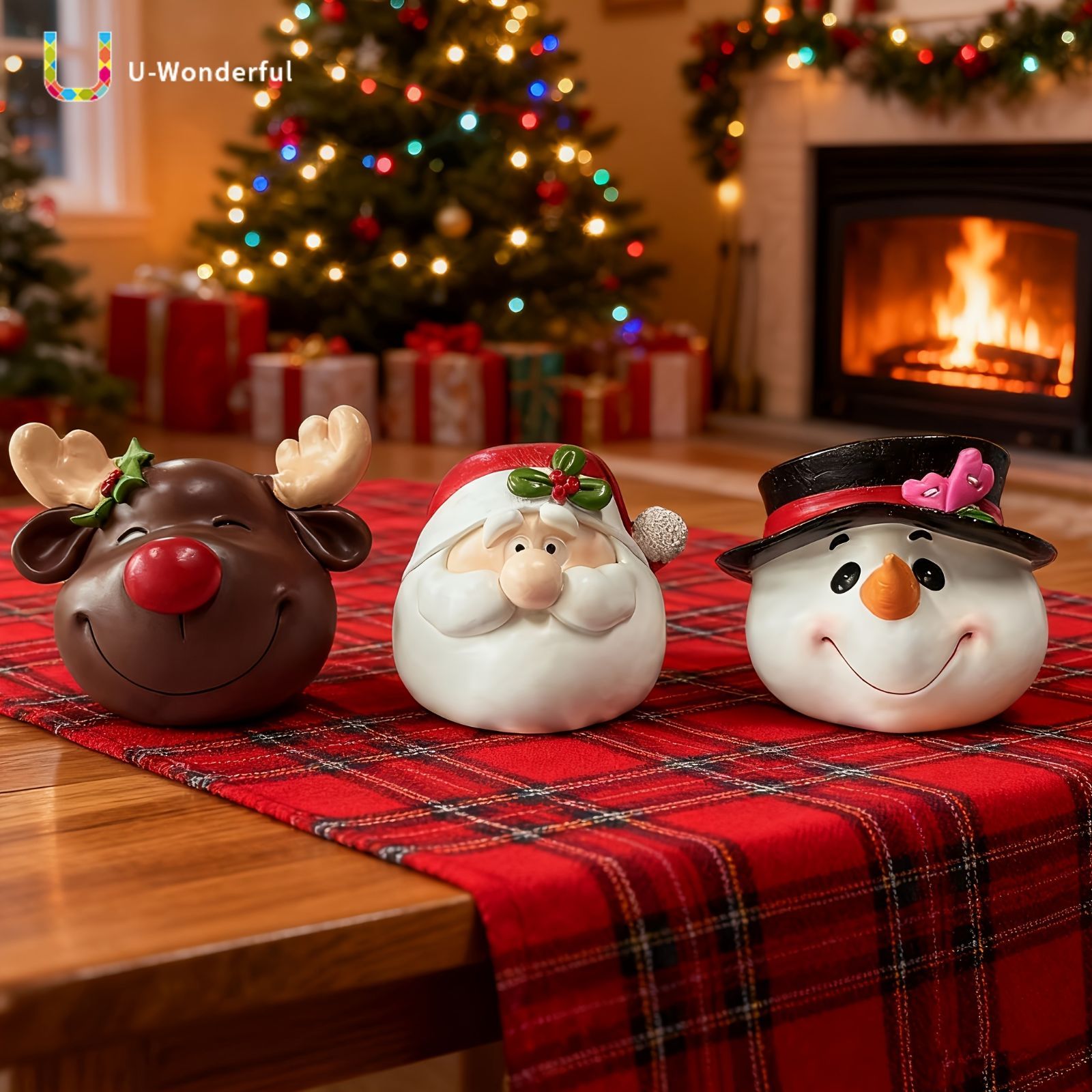 クリスマスオブジェ 置物 サンタクロース サンタさん トナカイ 雪だるま 3種類 冬 クリスマスデコレーション インテリア ミニサイズ 可愛い インテリア雑貨 室内 寝室 玄関 樹脂 庭 ガーデニング