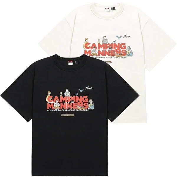 エコハイブリッド キャンピングマナーズ ペグアンドロープティー Tシャツ キャンピングマナーシリーズ ペグ&ロープ