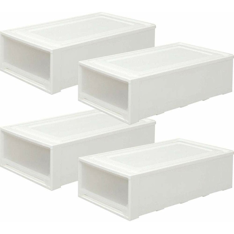 【公式】 収納ボックス 4個セット 収納ケース 衣装ケース 浅型 ワイド MG-7423W 押入れ収納 引き出し 幅44 奥行74 高さ23 一段 収納ケース収納棚 衣類 押入れ メガ割