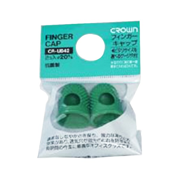 （まとめ） フィンガーキャップ （緑色ゴム製）抗菌 パック入り CR-UB42-G 入 (×30セット)