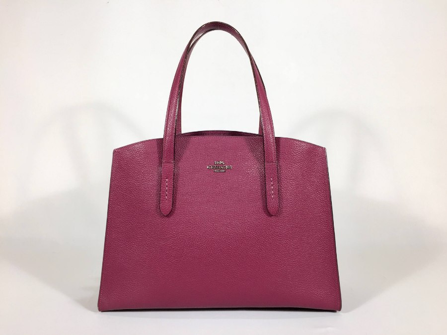トートバッグ レザー パープル 中古品