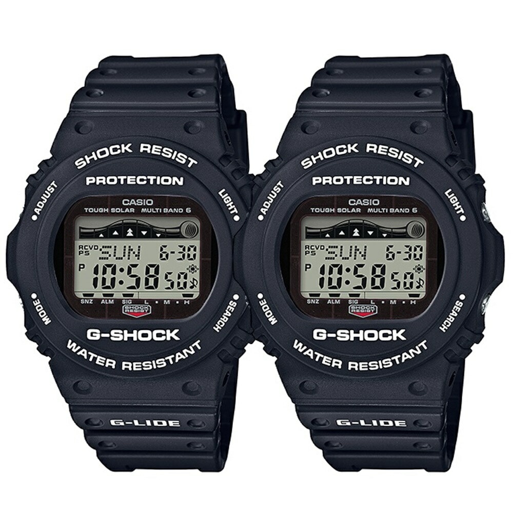 国内正規品 カシオ 時計 ペアウォッチ シェア 腕時計 手表 Gショック G-SHOCK ジーショック G-LIDE 電波ソーラー デジタル 20気圧防水 黒 ブラック GWX-5700CS-1JFG