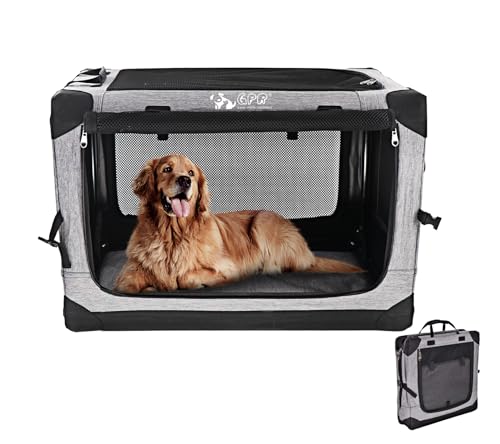 GPR ペット ソフトクレート ケージ ペットキャリー ペットハウス カバー取り外せる 4面メッシュ出入口 鉄フレーム 猫犬兼用 折りたたみ式