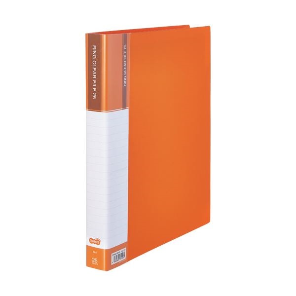 （まとめ）TANOSEEPPクリヤーファイル（差替式） A4タテ 30穴 25ポケット オレンジ 1セット（10冊）3セット