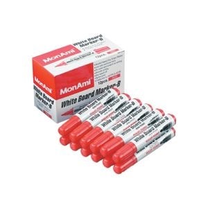 （まとめ）モナミ ホワイトボードマーカーB 丸芯赤 10503 1セット（12本） [x10セット] 8,106円