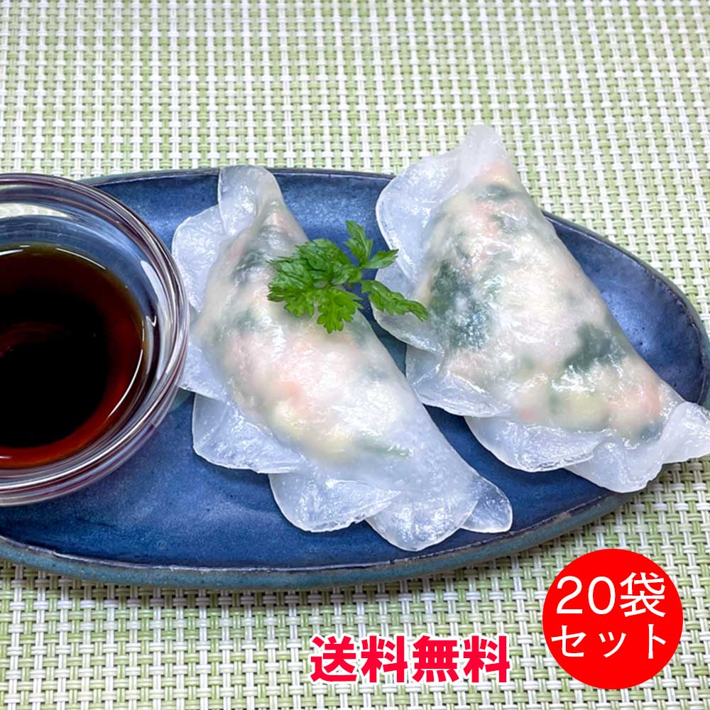 BAMBOO 海老とパクチーの蒸し餃子（25gx20粒）x20袋セット（冷凍品同梱不可）（代引き不可）（送料無料）