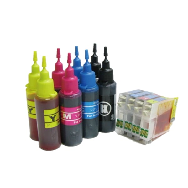 エプソンMUGマグカップ用　互換カートリッジと補充インクのセット　大容量各色60ml