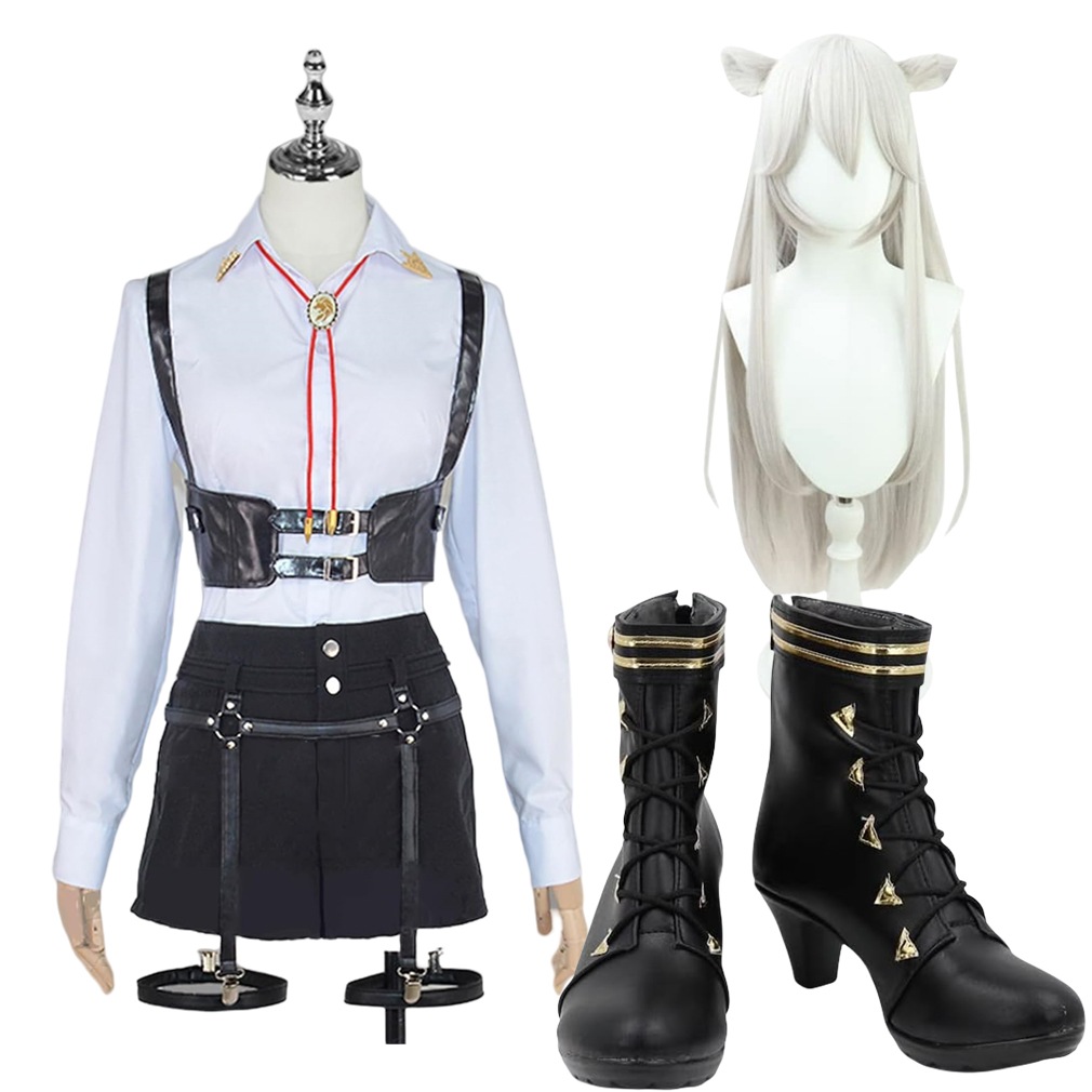コスプレ衣装 獅白ぼたん ししろ ぼたん ウィッグ靴付き イベント パーティー 変装 演出服 クリスマス パーティー