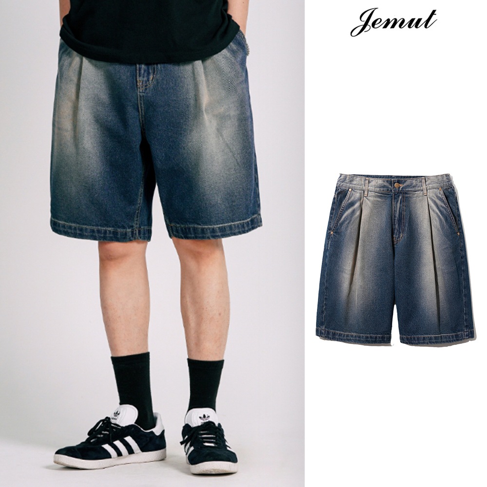 [JEMUT] Bliz Wide Denim Half Pants