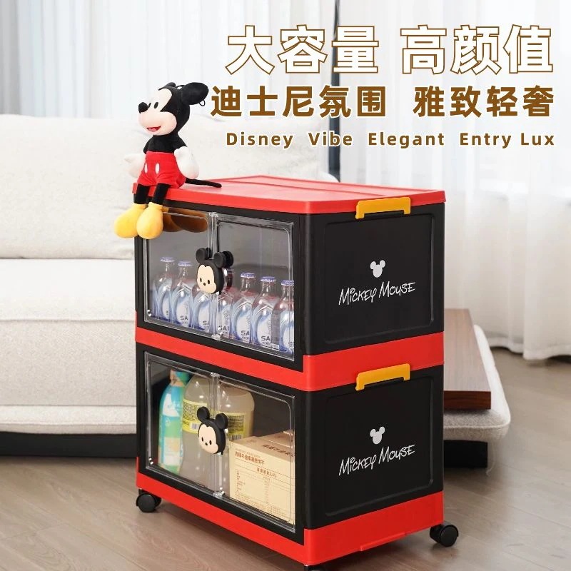 /ミッチ折り畳み収納キャビネット家庭用寝室の多層移動玩具ロッカーを厚くする