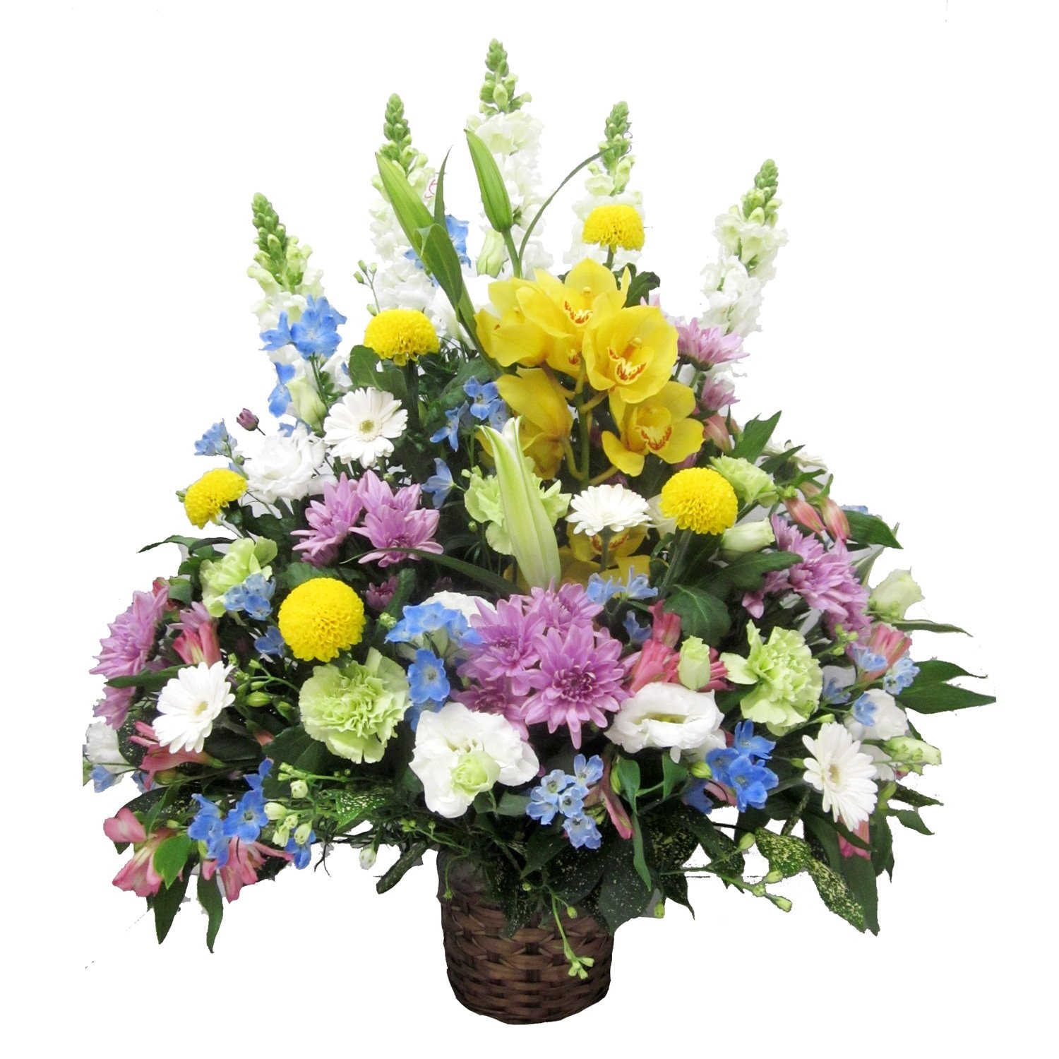 キリスト教のお供えにも使える洋風お供えアレンジ（菊抜き）特大サイズ （お色ミックス)