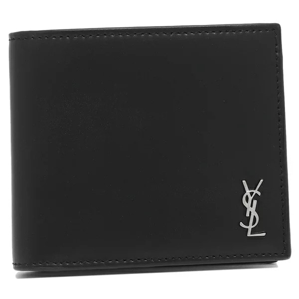 二つ折り財布 タイニーカサンドラ ブラック メンズ SAINT LAURENT PARIS 607727 1JB0E 1000