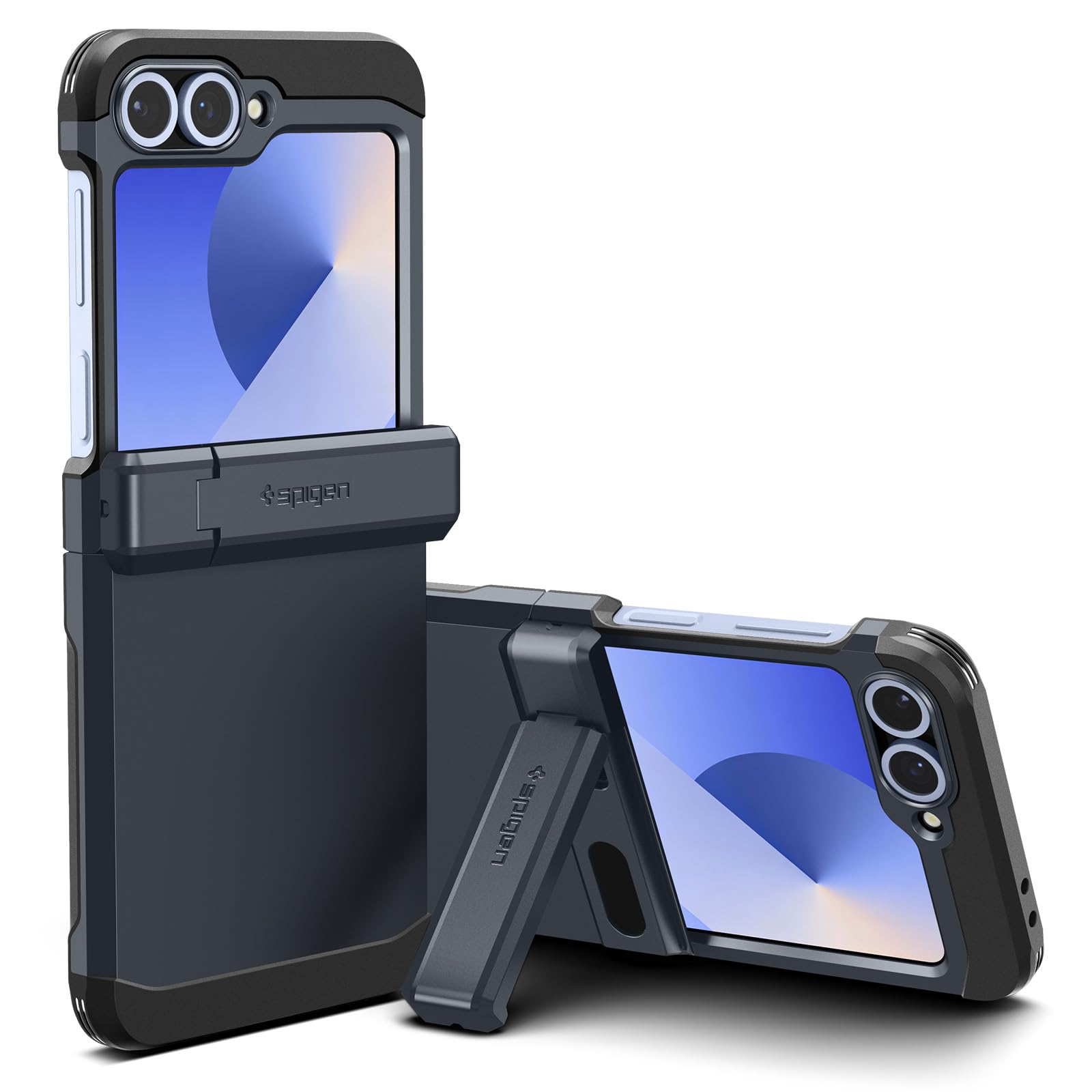 Galaxy Z Flip 6 ケース スタンド付き 強力保護 ヒンジ保護 背面保護 全面保護 耐衝撃 ワイヤレス充電対応 フリップ タフ・アーマー ACS07849