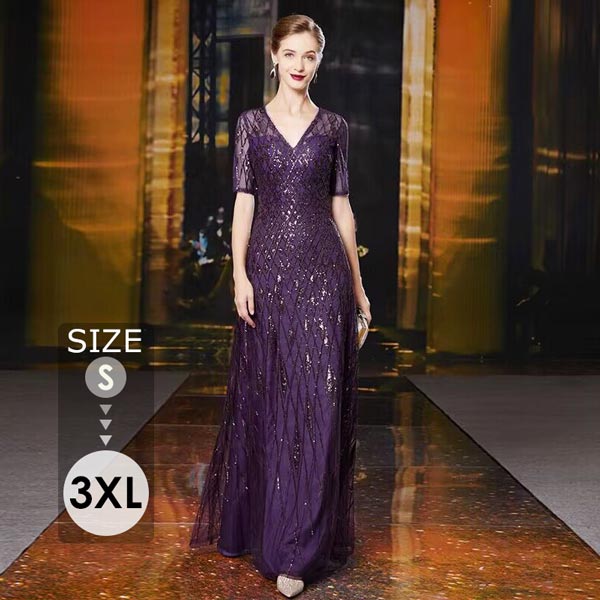 イブニングドレス ロングドレス カラオケドレス ステージドレス パーティードレス スパンコール衣装 ミセス 発表会 演奏会用ドレス ピアノ 合唱 披露宴 舞台衣装 お呼ばれ 結婚式