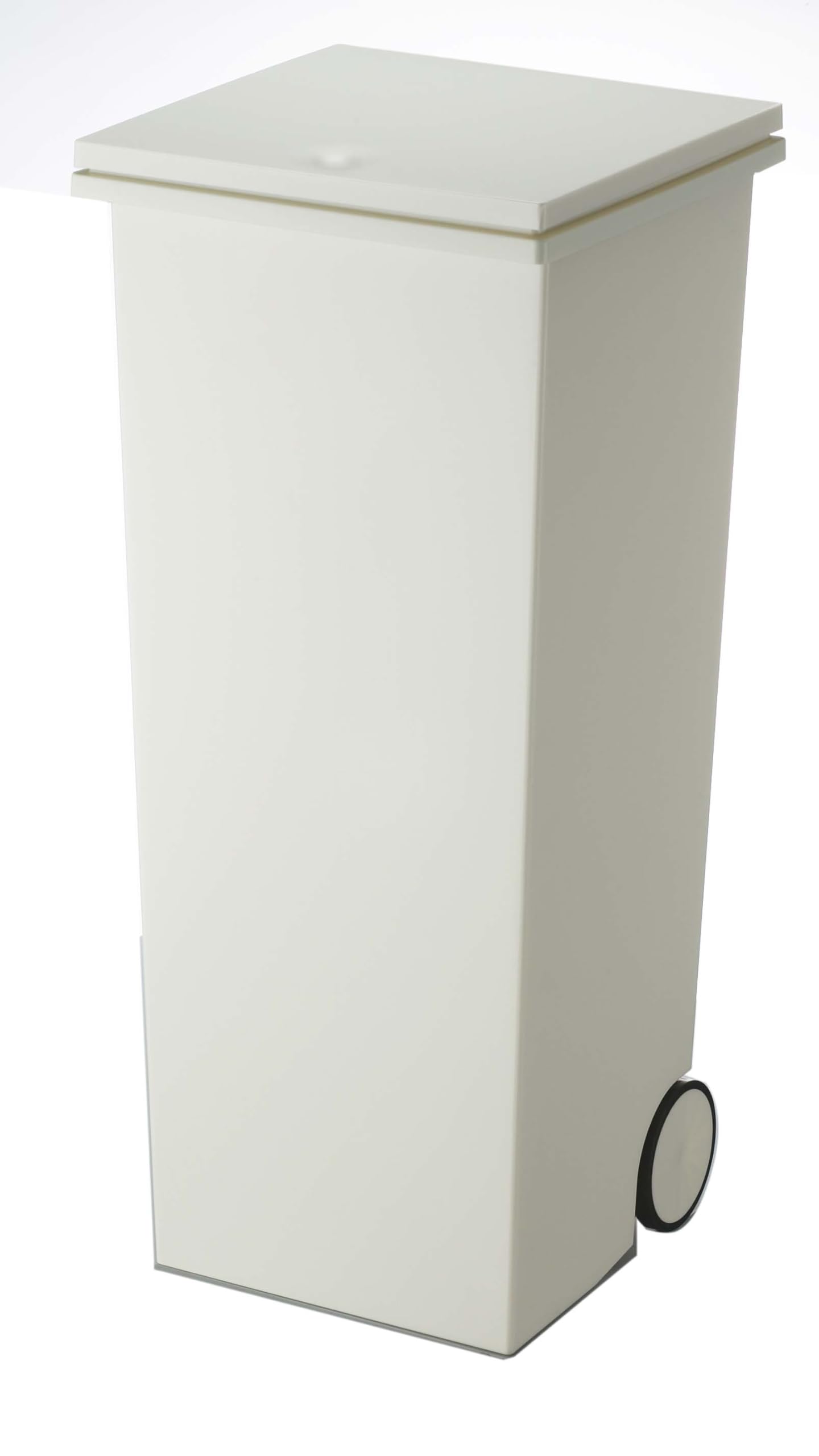 I mD (アイムディー) ふた付き ゴミ箱 Kcud クード スクエア プッシュタイプ (24L Wホワイト) スリム プッシュ式 おしゃれ