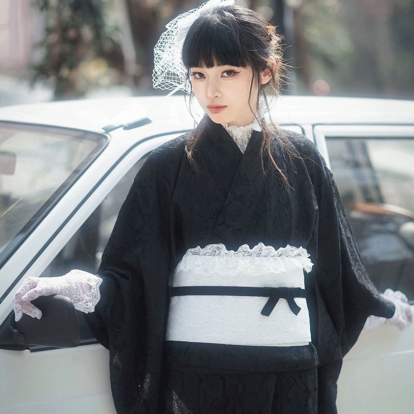 【2026new】 レース 浴衣 セパレート ブラック レディース 二部式 着物 女性和服 女性浴衣 ゆかた