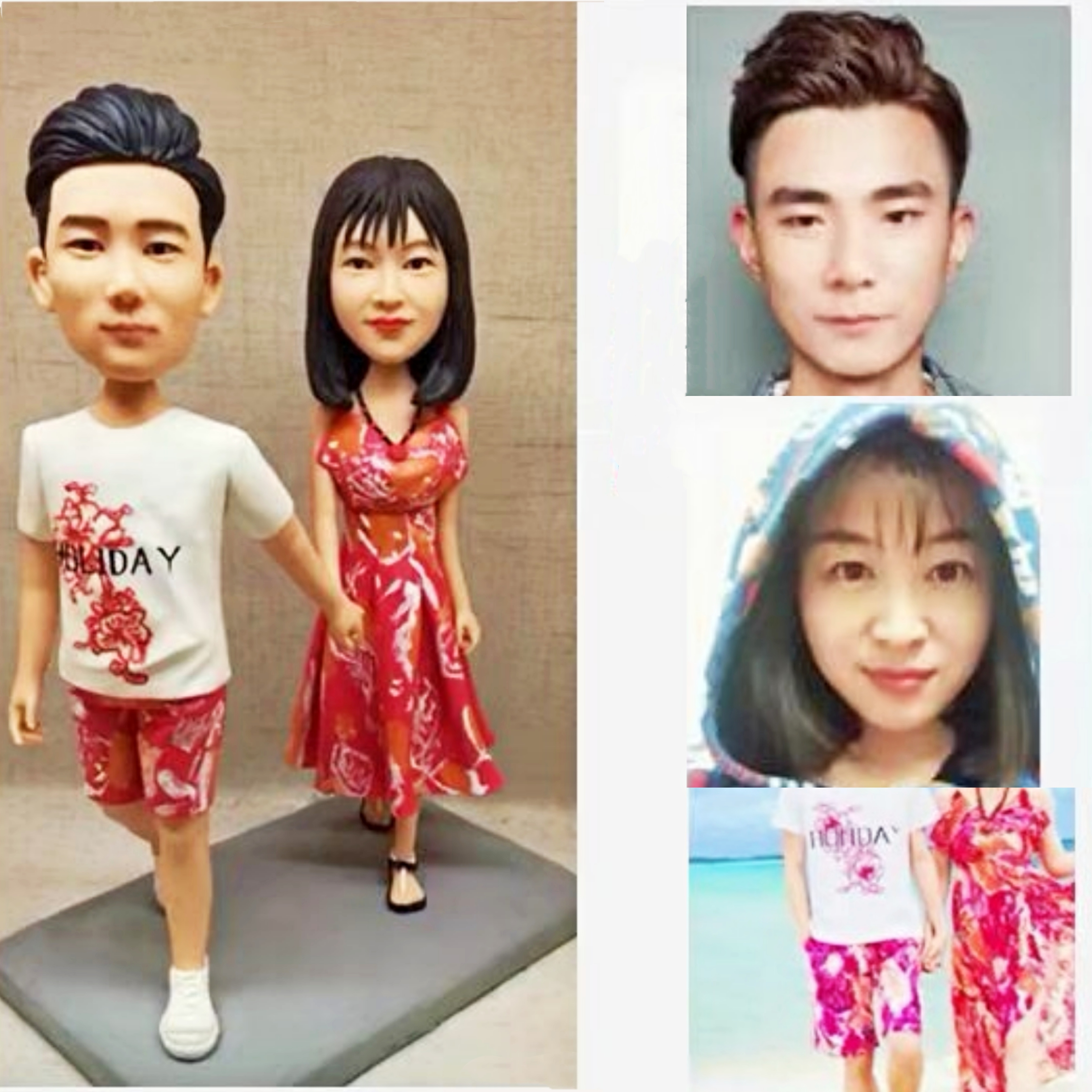 【オーダーメイド】3D肖像画 似顔絵 人形 フィギュア 結婚祝い 周年記念日 カップル 彼氏 彼女 夫婦 両親 贈呈品 記念品