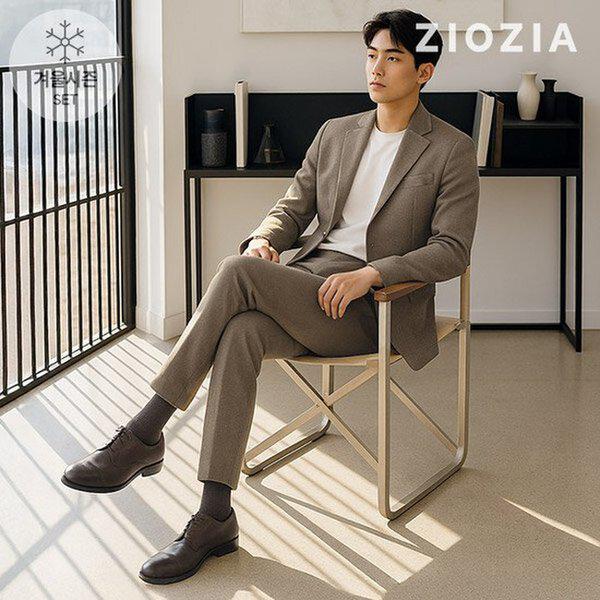 メランジベージュカジュアルセットアップスーツ（AAD4KG1603_AAD4PP1603_BE）